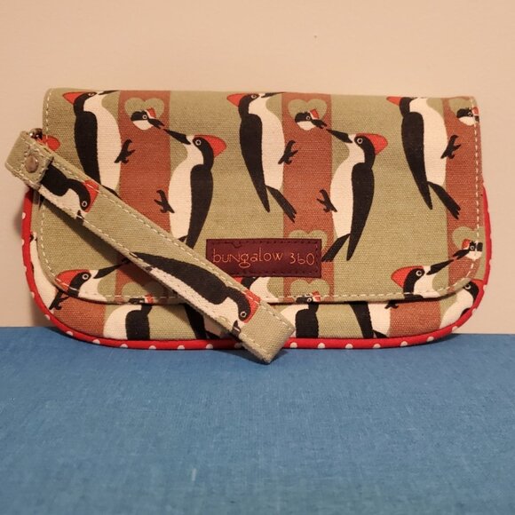 BUNGALOW360 Woodpeckers Canvas Wristlet Wallet 5"x9" - Picture 7 of 8